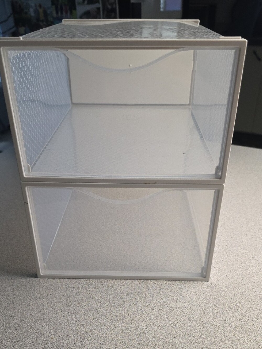 Clear White Stackable Storage Drawers - Home Organization